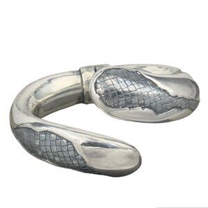 Bottega Veneta Sterling Silver Intrecciato Cuff Bracelet